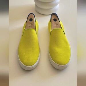 Rothy's Electric Yellow Original Slip On Sneakers.
